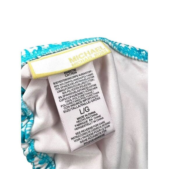 Michael Kors Women’s M/L Two-Piece Bikini Swimsuit Blue Beaded - Picture 6 of 9